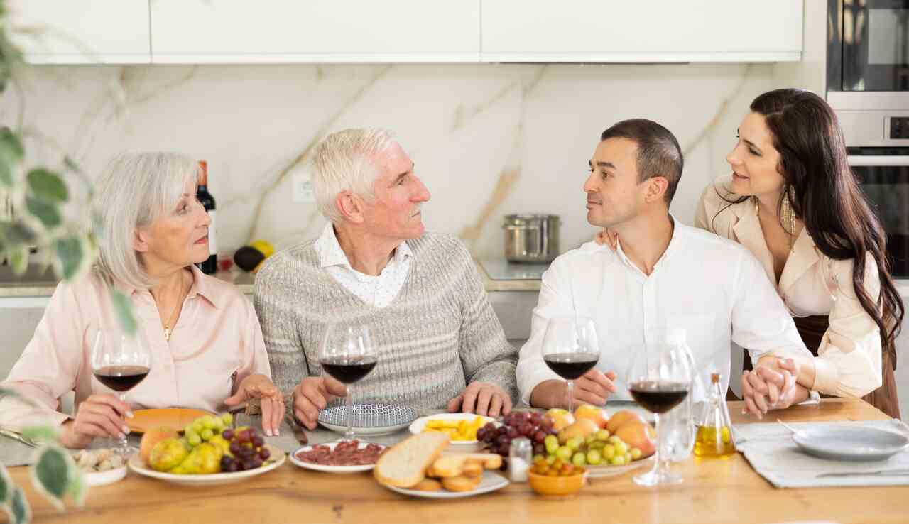 Elder law – burying your head in the sand a picture of an older couple and a younger couple discussing elderly issues for the Citywealth feature on Elder law