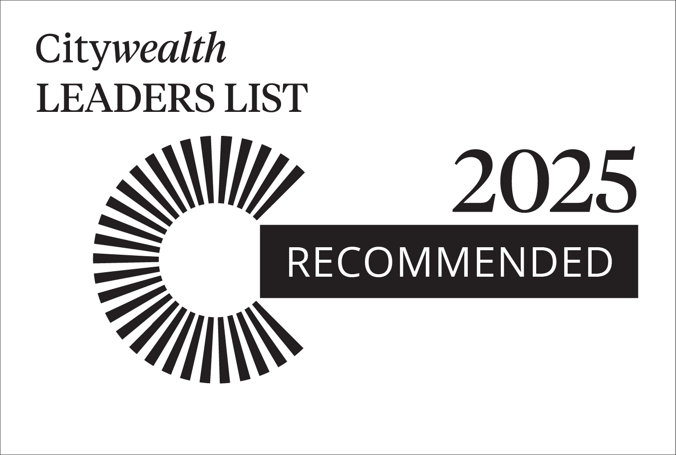 Citywealth Leaders List 2025 recommended logo picture 