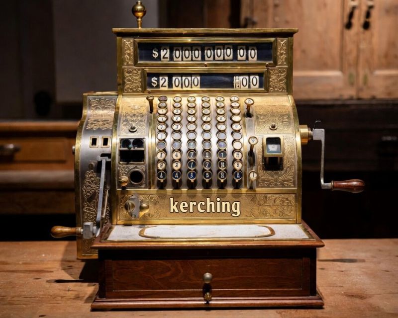 picture of old till register from shops with kerching on it for the Citywealth succession planning feature