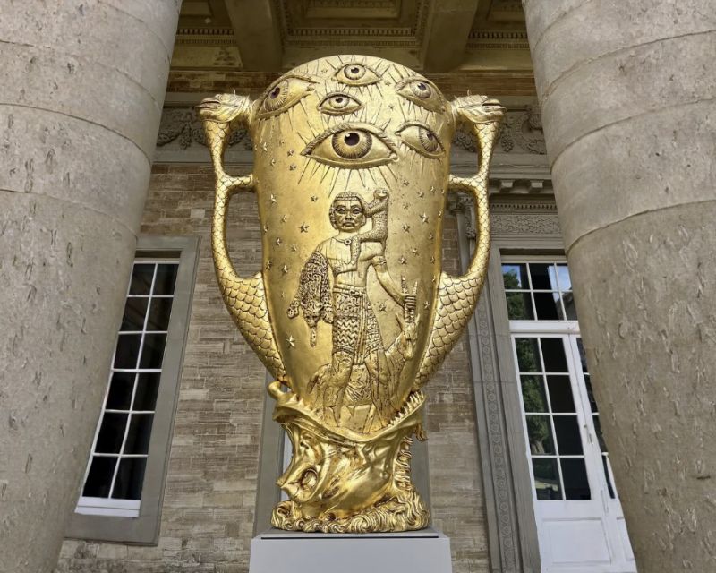 Peter Goddard Hew Locke, 'Gilt' at Compton Verney. Gilt was originally commissioned by The Metropolitan Museum of Art in 2022