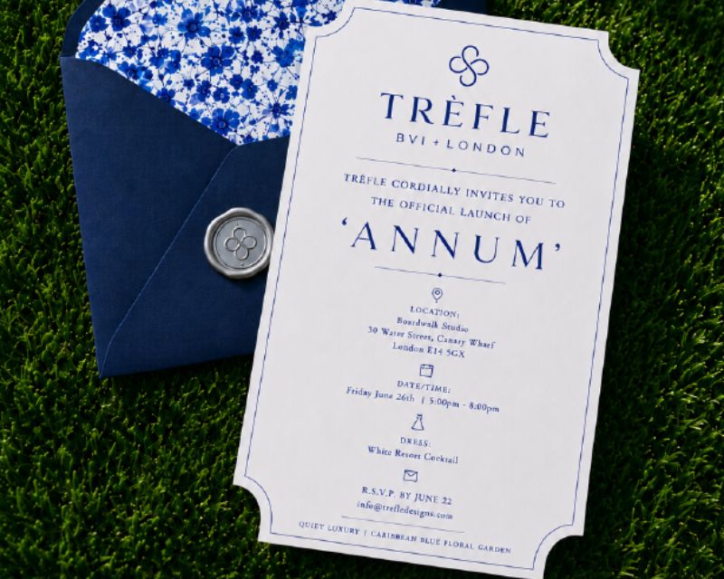 Peter Goddard Picture of the invite of ANNUM by TRÈFLE, our Caribbean-British lifestyle brand, as we unveil the first chapter of our exclusive capsule collection in a unique exhibition-style showcase.
