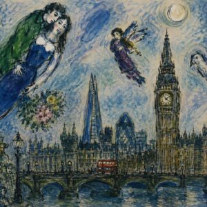 art in the style of chagall for an art investment article in citywealth