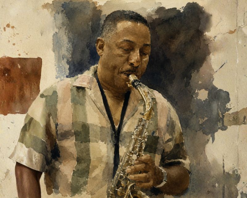 Picture of man play jazz
